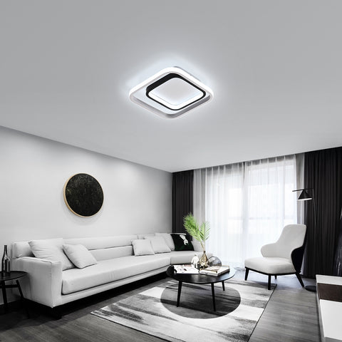 Plafoniera a LED, moderna plafoniera da soffitto 30W 3300lm, 6000K, lampada da soffitto in acrilico e metallo, per soggiorno, camera da letto, sala da pranzo