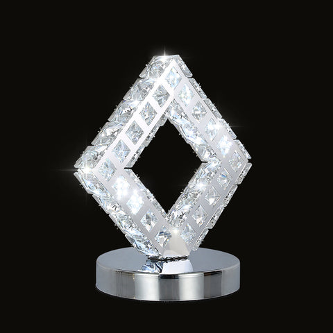 Lampada da tavolo moderna in cristallo, lampada in cristallo LED, luce bianca 6000K.