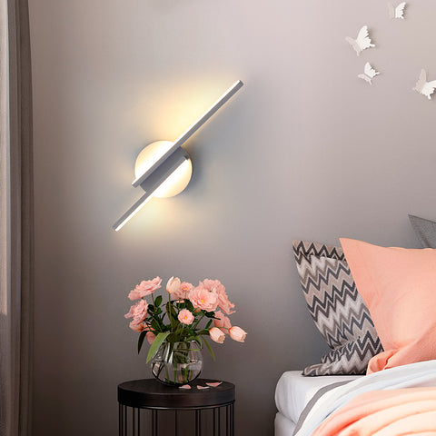 Lampada da parete a LED moderna per interni, applique in alluminio per soggiorno corridoio bagno scala luce notturna (bianca) luce calda 3000K