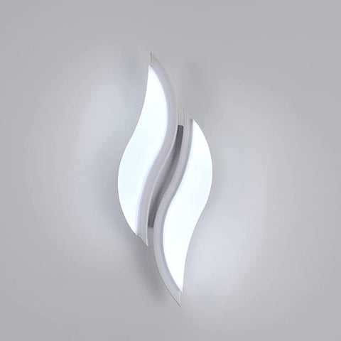 Applique da parete a LED per interni, moderna lampada da parete 20W 2300LM, lampada da parete in acrilico per soggiorno, camera da letto, scale, luce bianca fredda 6500K, colore bianco
