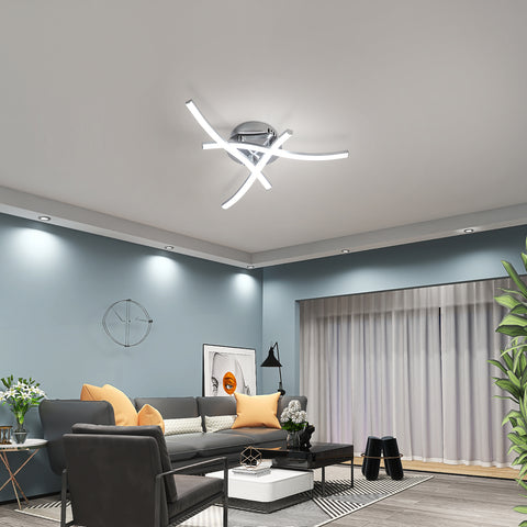 Plafoniera a LED dimmerabile, plafoniera con telecomando, lampadario dal design moderno ondulato da 18 W per corridoio camera da letto soggiorno