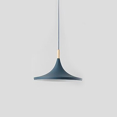 Lampada a sospensione Lampadario in legno Base E27 per soggiorno Camera da letto Sala da pranzo Ufficio Bar Caffetteria Blu