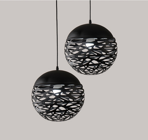 Industriale Globale Metallo Moderno Lampadario a soffitto cavo Cucina Isola Illuminazione artistica Loft Testa singola Ferro Personalità Studio Soggiorno Lampada a sospensione Ristorante Bancone bar Lampada a sospensione E27 Senza lampadine Nero