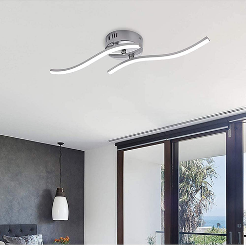Plafoniera a LED, lampada a sospensione a forma di onda, LED integrati 14W 1100 lumen, lampadario moderno per soggiorno o cucina, luce bianca fredda IP20 6500K