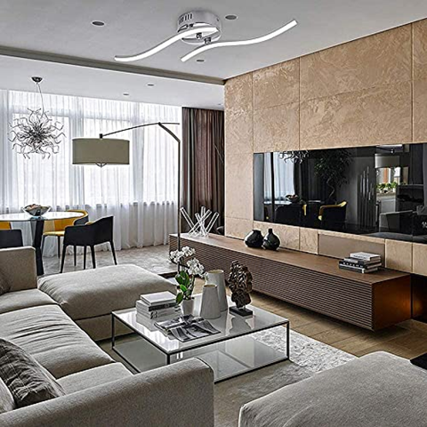 Plafoniera a LED, lampada a sospensione a forma di onda, LED integrati 14W 1100 lumen, lampadario moderno per soggiorno o cucina, luce bianca fredda IP20 6500K