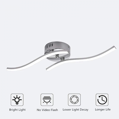 Plafoniera a LED, lampada a sospensione a forma di onda, LED integrati 14W 1100 lumen, lampadario moderno per soggiorno o cucina, luce bianca fredda IP20 6500K