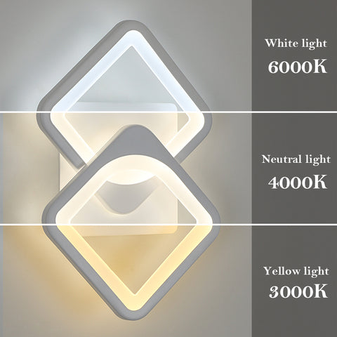 Lampada da parete a LED per interni da 21 W, forma convertibile, per scale interne, soggiorno, camera da letto, dimmerabile 3000 K/4000 K/6500 K