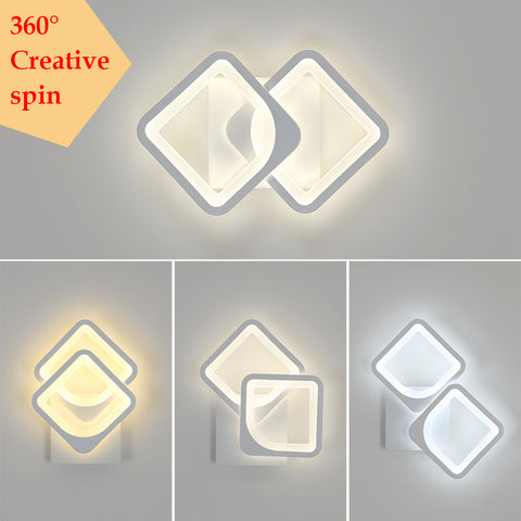 Lampada da parete a LED per interni da 21 W, forma convertibile, per scale interne, soggiorno, camera da letto, dimmerabile 3000 K/4000 K/6500 K