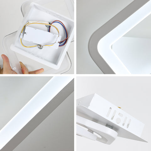 Lampada da parete a LED per interni da 21 W, forma convertibile, per scale interne, soggiorno, camera da letto, dimmerabile 3000 K/4000 K/6500 K
