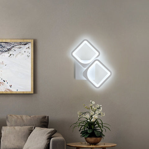 Lampada da parete a LED per interni da 21 W, forma convertibile, per scale interne, soggiorno, camera da letto, dimmerabile 3000 K/4000 K/6500 K