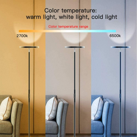 Lampada da terra a LED dimmerabile 24W/2000LM Lampada da terra WiFi RGB Lampada ad angolo Lampada APP Lampade da terra con telecomando per soggiorno, camera da letto, ufficio, compatibile con dispositivi Smart Home