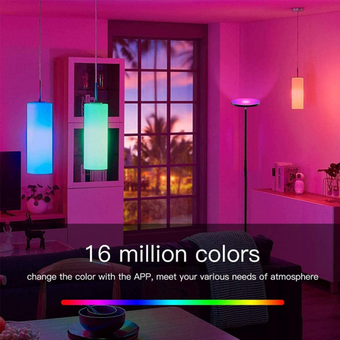 Lampada da terra a LED dimmerabile 24W/2000LM Lampada da terra WiFi RGB Lampada ad angolo Lampada APP Lampade da terra con telecomando per soggiorno, camera da letto, ufficio, compatibile con dispositivi Smart Home