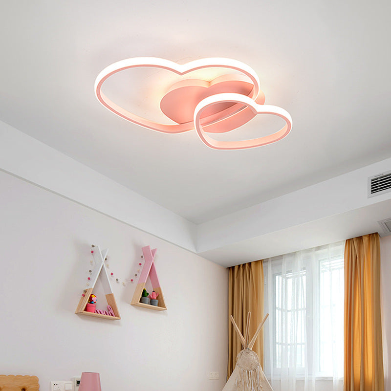 Plafoniera moderna a LED dimmerabile con telecomando in silice e alluminio per soggiorno sala da pranzo ufficio L50 W45 H8cm rosa