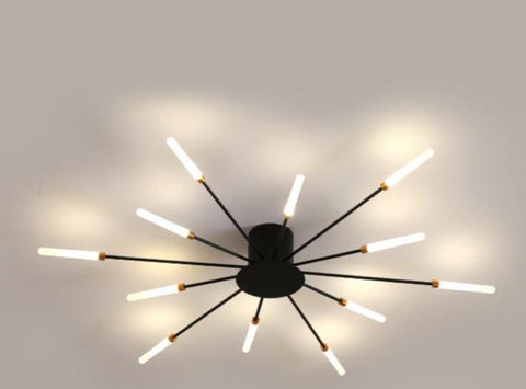 Plafoniera a LED Lampada da design moderna con fuochi d'artificio Lampadario a sospensione chic creativo per interni Semplice soggiorno, Nero