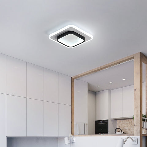 Plafonnier LED Moderne, Lampe de Plafond Carré Mode en Acrylique 21W, Diamètre 24cm, éclairage