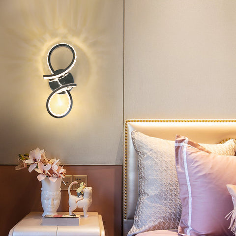 Lampada da parete a LED 12w Lampada da parete per interni moderna creativa in metallo Lampada da comodino Colore caldo 3000k, Illuminazione per Camera da letto Corridoio Soggiorno Scale Ufficio