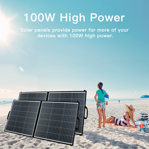 Pannello solare da 100 W per centrale elettrica, ricarica solare portatile Ricarica rapida USB A QC3.0 PD 45 W Porte USB-C CC IP65 IP65 per generatore/alimentazione solare, laptop, iPad