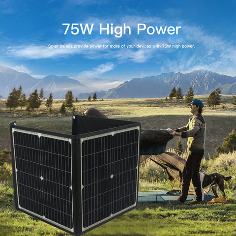 20V 75W pieghevole pannello solare portatile a ricarica rapida caricabatteria solare banca di potere per il telefono camper orologi da esterno DC + USB