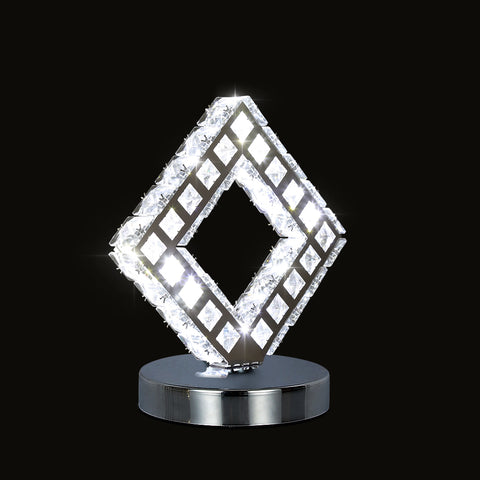 Lampada da tavolo moderna in cristallo, lampada in cristallo LED, luce bianca 6000K.
