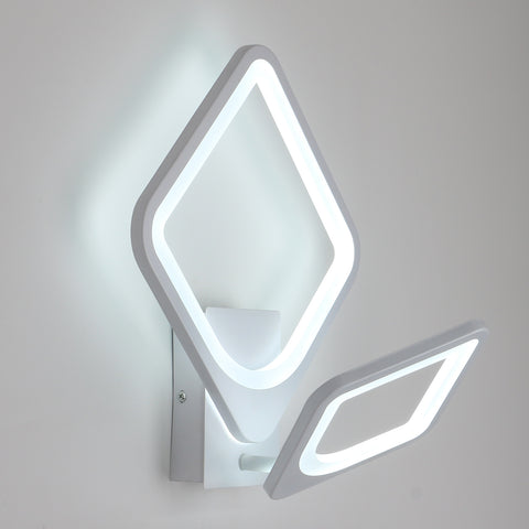 Lampada da parete per interni da 32 W, lampada da parete a LED bianca, quadrata girevole, per scale interne, soggiorno, camera da letto