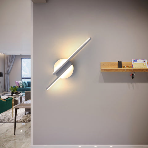 Lampada da parete a LED moderna per interni, applique in alluminio per soggiorno corridoio bagno scala luce notturna (bianca) luce calda 3000K