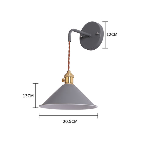 Lampada da parete dimmerabile plug-in per camera da letto in stile nordico Candela macaron Semplice scala creativa europea corridoio con interruttore a parete grigio chiaro (lampadina non inclusa)