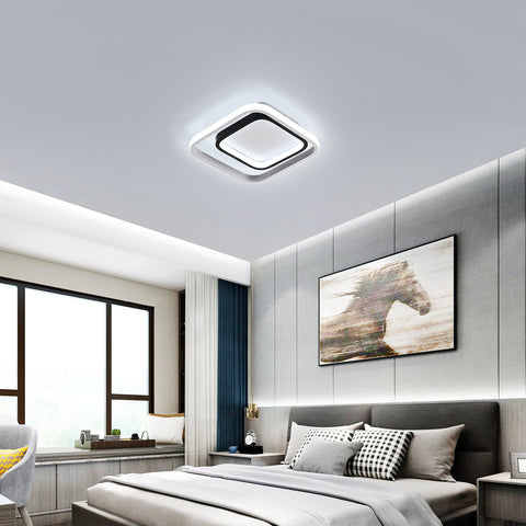 Plafoniera a LED, moderna plafoniera da soffitto 30W 3300lm, 6000K, lampada da soffitto in acrilico e metallo, per soggiorno, camera da letto, sala da pranzo