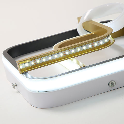 Plafoniera moderna a LED 23W Plafoniera quadrata 6000K (luce bianca fredda), lampada da soffitto in acrilico adatta per bagno, cucina, soggiorno, camera da letto (oro nero)