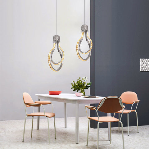 Lampadario moderno, plafoniera a LED in cristallo da 21 W e 3000 K, lampada a sospensione in alluminio per camera da letto, cucina, sala da pranzo, bancone bar, corridoio, sala espositiva, altezza regolabile.