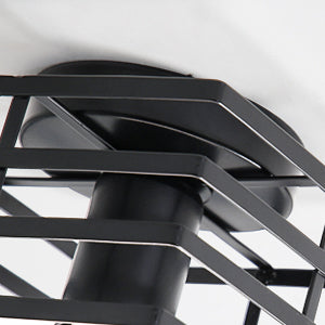 Lampada da soffitto industriale vintage con gabbia in metallo nero E27, lampadario retrò adatto a molte occasioni come soggiorno, sala da pranzo, corridoio, bar (senza lampadina)
