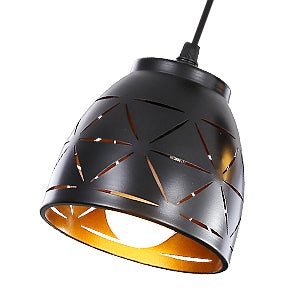 3 Lampade a sospensione retrò, Lampadario industriale intagliato cavo, Lampada da soffitto in metallo vintage E27, Illuminazione per soggiorno Cucina Corridoio Ristorante Loft Café Bar
