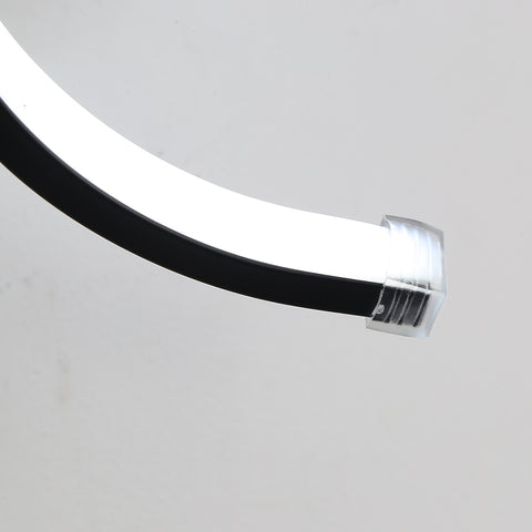 Applique da parete per interni, lampade da parete a LED da 19 W dal design curvo, moderna lampada da parete in acrilico per camera da letto, soggiorno, hotel, scale, corridoio, colore nero, luce bianca fredda