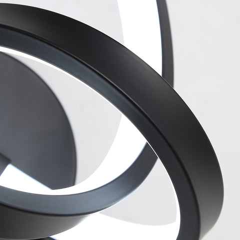 Applique da parete per interni, lampade da parete a LED da 19 W dal design curvo, moderna lampada da parete in acrilico per camera da letto, soggiorno, hotel, scale, corridoio, colore nero, luce bianca fredda