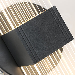 Lampada da parete a LED, lampada da parete moderna a LED dimmerabile, lampada da parete per interni in acrilico ovale nero da 10 W per il corridoio del comodino della camera da letto, 3000-6500K