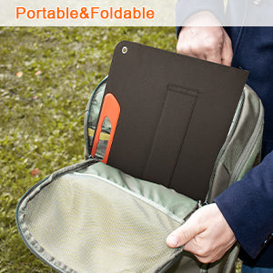 Pannello solare portatile pieghevole da 75 W 3 porte DC/PD 45 W/QC3.0/USB compatibile con la maggior parte dei generatori solari portatili/centrali elettriche/telefoni/laptop per viaggi/campeggio/camper