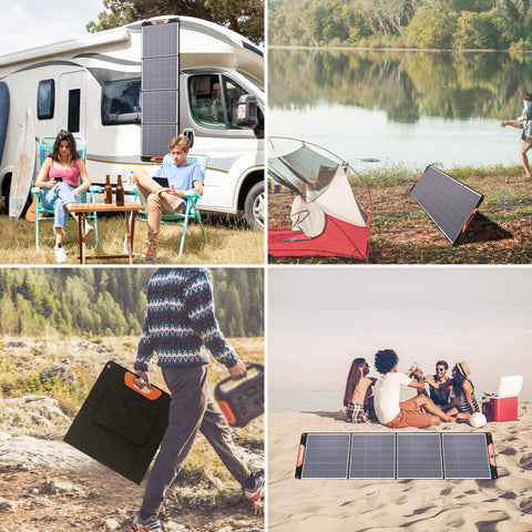 Kit pannello solare pieghevole portatile monocristallino da 200 W con 1 porta USB per esterno