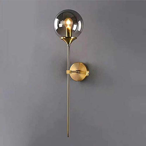Lampada da parete moderna nordica in vetro E14 Lampada da parete a sfondo LED oro per cucina Bagno Apparecchio di illuminazione per interni Decorazioni per la casa (Ambra)