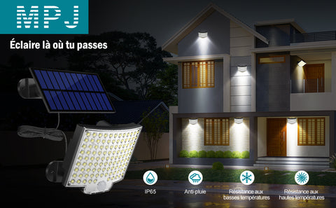 Lampada da parete solare con sensore di movimento per esterni Lampada da parete a LED per cortile giardino corridoio terrazza vicino muro percorso patio villa