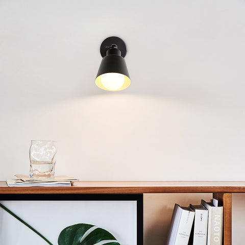 Lampade da parete per interni retrò, lampada da parete industriale vintage E27, faretti da parete in metallo e legno per camera da letto, balcone, corridoio, cucina, scale (nero)