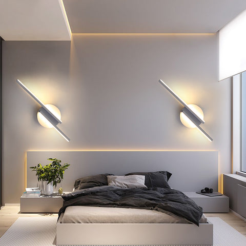 Lampada da parete a LED moderna per interni, applique in alluminio per soggiorno corridoio bagno scala luce notturna (bianca) luce calda 3000K