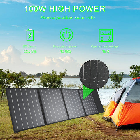 Titolo ottimizzato in francese: caricatore solare pieghevole da 100 W, 18 V, borsa portatile per attività all'aperto