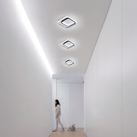 Plafoniera a LED, moderna plafoniera da soffitto 30W 3300lm, 6000K, lampada da soffitto in acrilico e metallo, per soggiorno, camera da letto, sala da pranzo