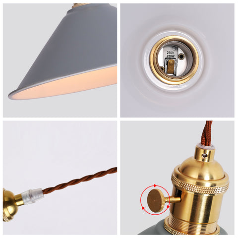 Lampada da parete dimmerabile plug-in per camera da letto in stile nordico Candela macaron Semplice scala creativa europea corridoio con interruttore a parete grigio chiaro (lampadina non inclusa)