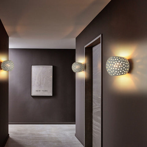 Lampada da parete moderna Lampada da parete in gesso bianco Lampada da parete a LED 5W Illuminazione bianca calda per scale nel corridoio del soggiorno della camera da letto