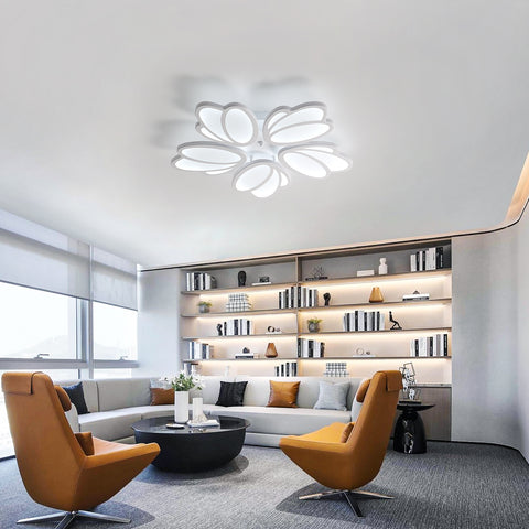 Plafoniera a LED, moderna lampada da soffitto a LED Petal, lampada a sospensione bianca 60W 5600LM, luce bianca 6000K, plafoniera a LED per soggiorno, cucina, camera da letto, sala da pranzo, Ø63cm 