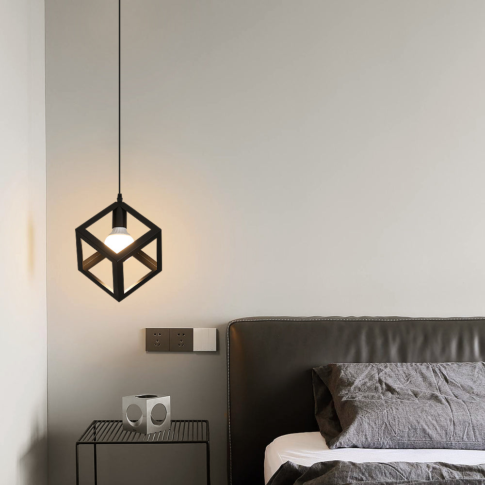 Lustre Suspensions Vintage Industrielle E27 Noir