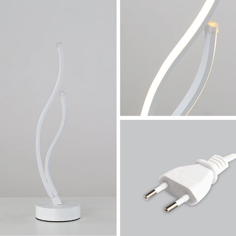 Lampada da tavolo a LED Lampada da tavolo minimalista in acrilico, Lampada da tavolo di design a LED in metallo Camera da letto ondulata Illuminazione soffusa ILLUMINAZIONE Occhio