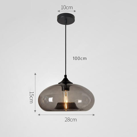 Moderna lampada a sospensione colorata a sospensione in vetro per soggiorno, bar, cucina, ristorante, caffetteria, sala da pranzo, apparecchi di illuminazione per la casa nordica (colore grigio antracite)