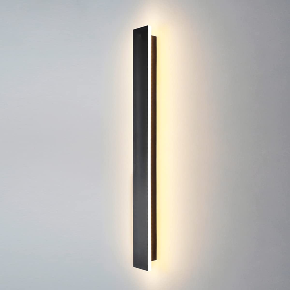 Lampada da parete per esterni a LED, lampada da parete nera minimalista impermeabile, luce calda 3000K, 12W, protezione IP65, materiale acrilico e ferro, per illuminazione interna ed esterna