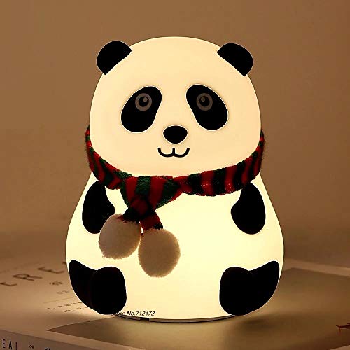 Simpatica luce notturna a forma di panda per bambini, luce notturna in silicone per la scuola materna Kawaii, lampada a 7 colori che cambia per camera da letto, arredamento estetico della camera, regali di compleanno